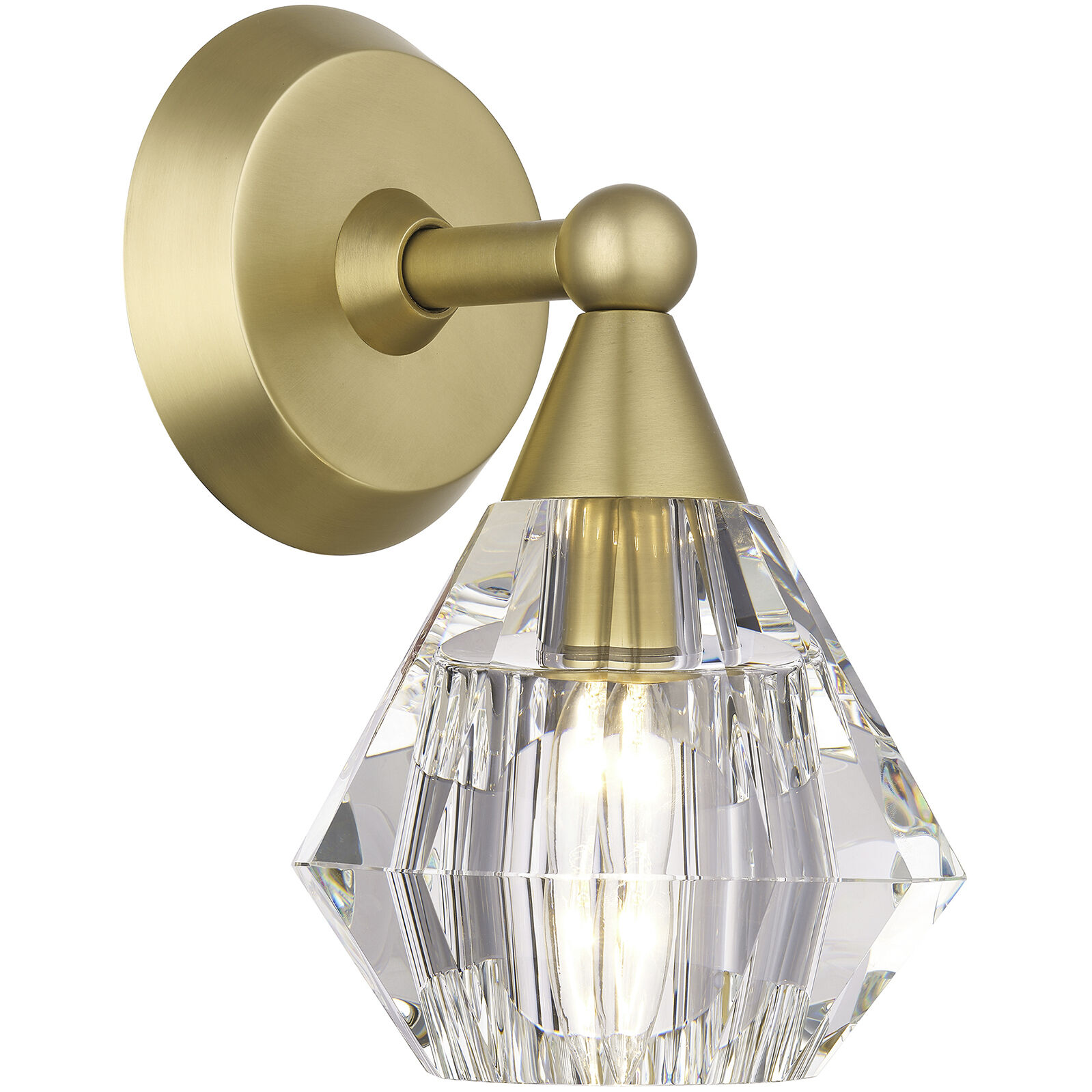 Brussels 1 Light 7 inch Natural Brass Crystal Single Sconce Wall Light