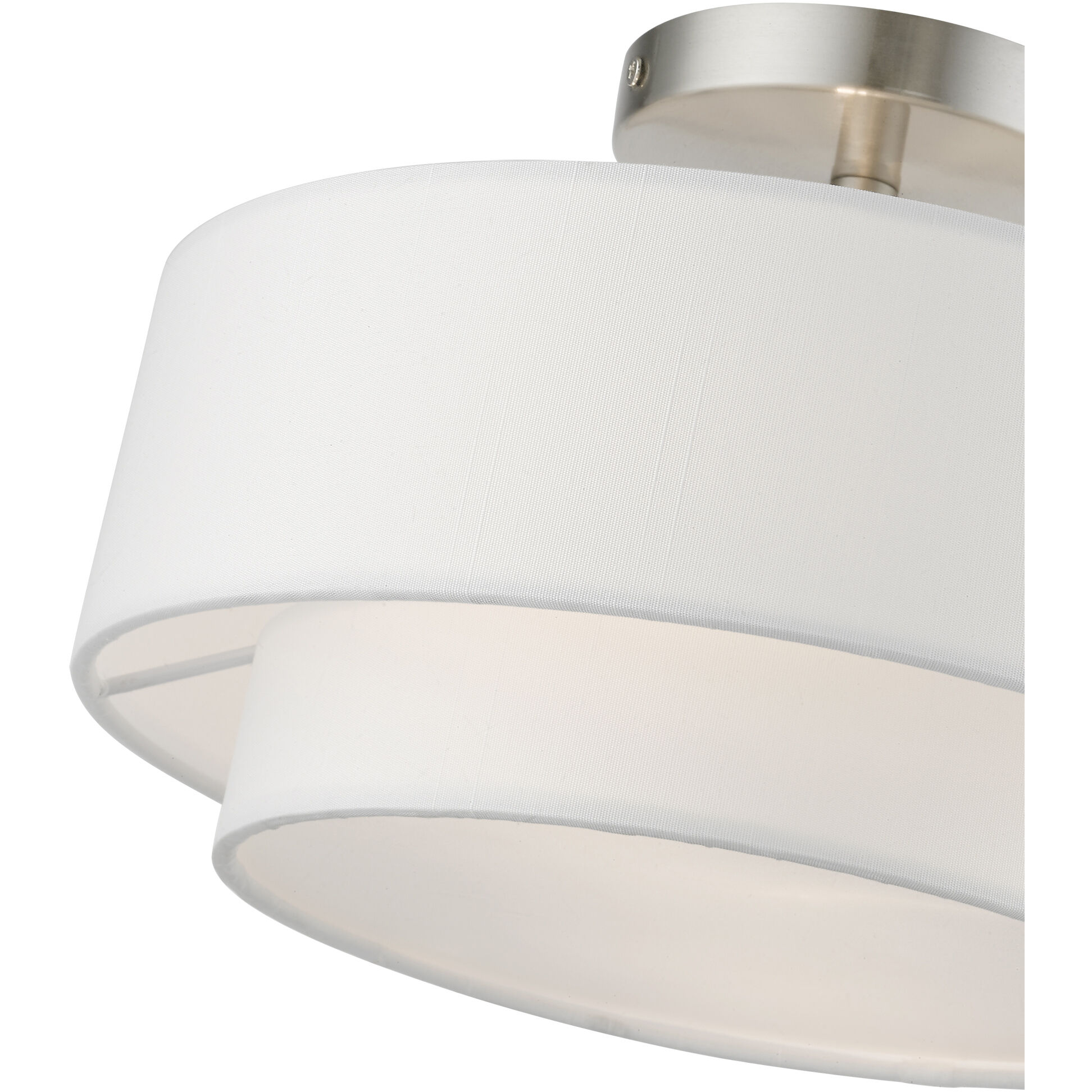 Meridian 2 Light 12 inch Brushed Nickel Semi-Flush Ceiling Light