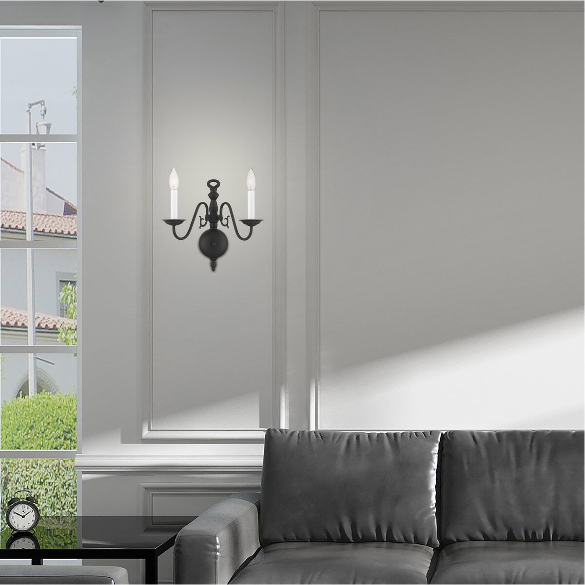 Williamsburg 2 Light 13 inch Black Sconce Wall Light