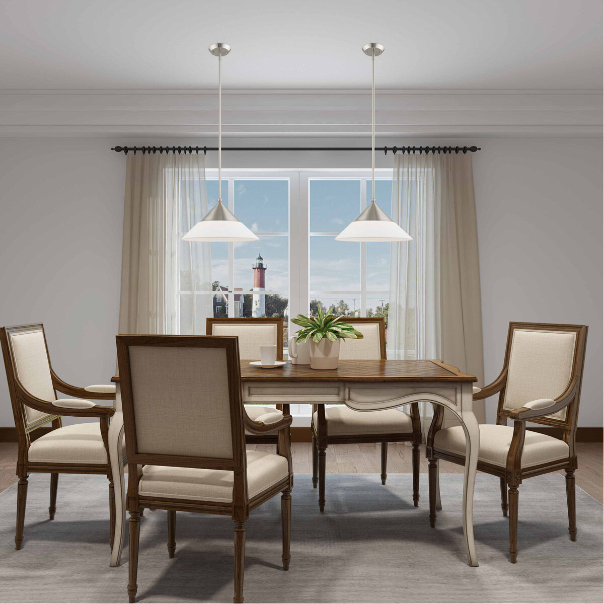 Stockholm 1 Light 15 inch Brushed Nickel Mini Pendant Ceiling Light