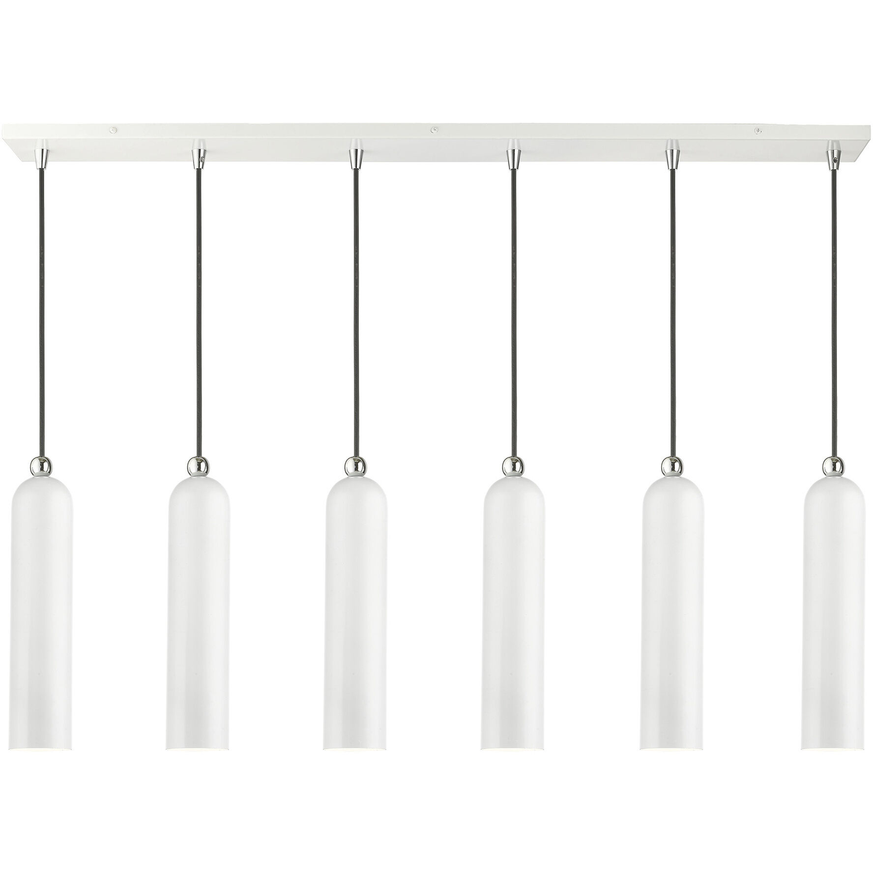 Ardmore 6 Light 44 inch Shiny White Finish Linear Pendant Ceiling Light