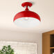 Amador 1 Light 12 inch Shiny Red with Polished Chrome Accents Semi-Flush Mount Ceiling Light