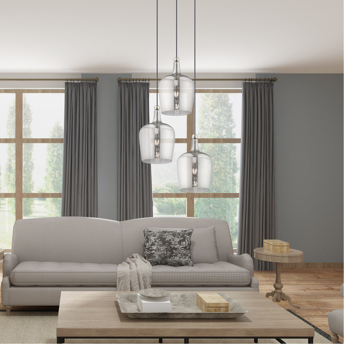 Art Glass 1 Light 9 inch Brushed Nickel Mini Pendant Ceiling Light