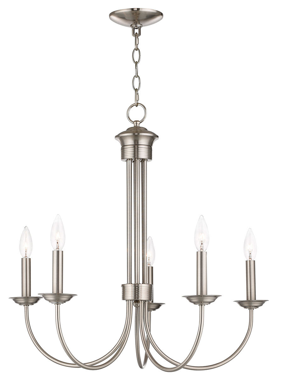 Estate 5 Light 25 inch Brushed Nickel Chandelier Ceiling Light