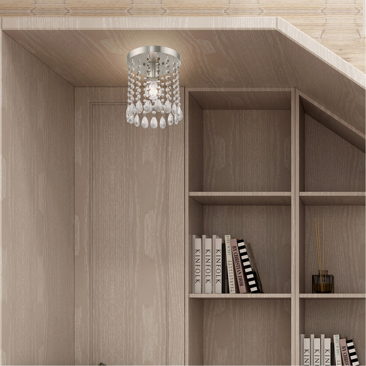 Elizabeth 1 Light 8 inch Brushed Nickel Flush Mount Ceiling Light