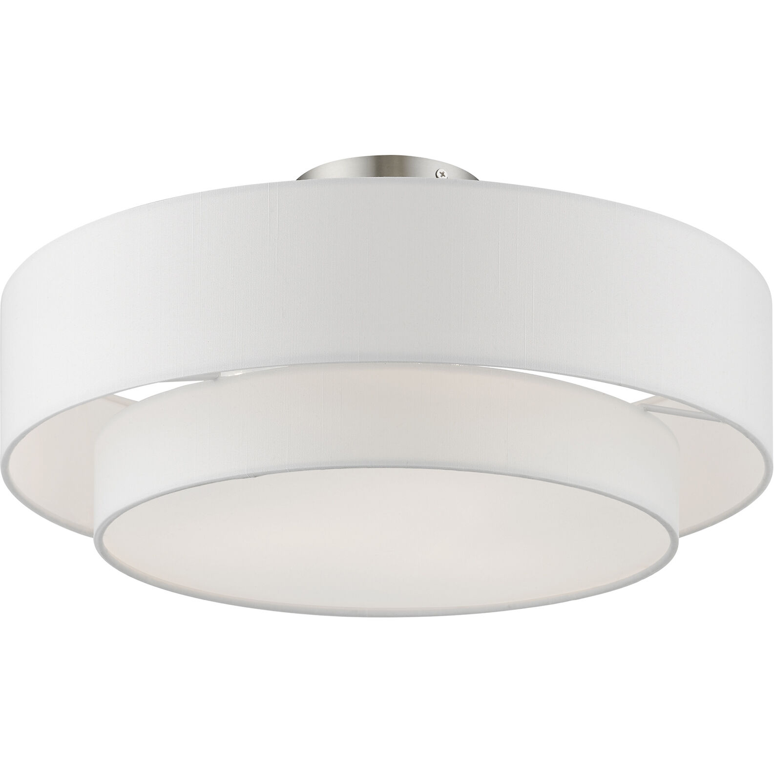 Meridian 3 Light 18 inch Brushed Nickel Semi-Flush Ceiling Light