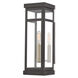 Hopewell 1 Light 15 inch Bronze with Antique Brass Finish Cluster and Polished Chrome Stainless Steel Reflector Tall Outdoor Wall Lantern