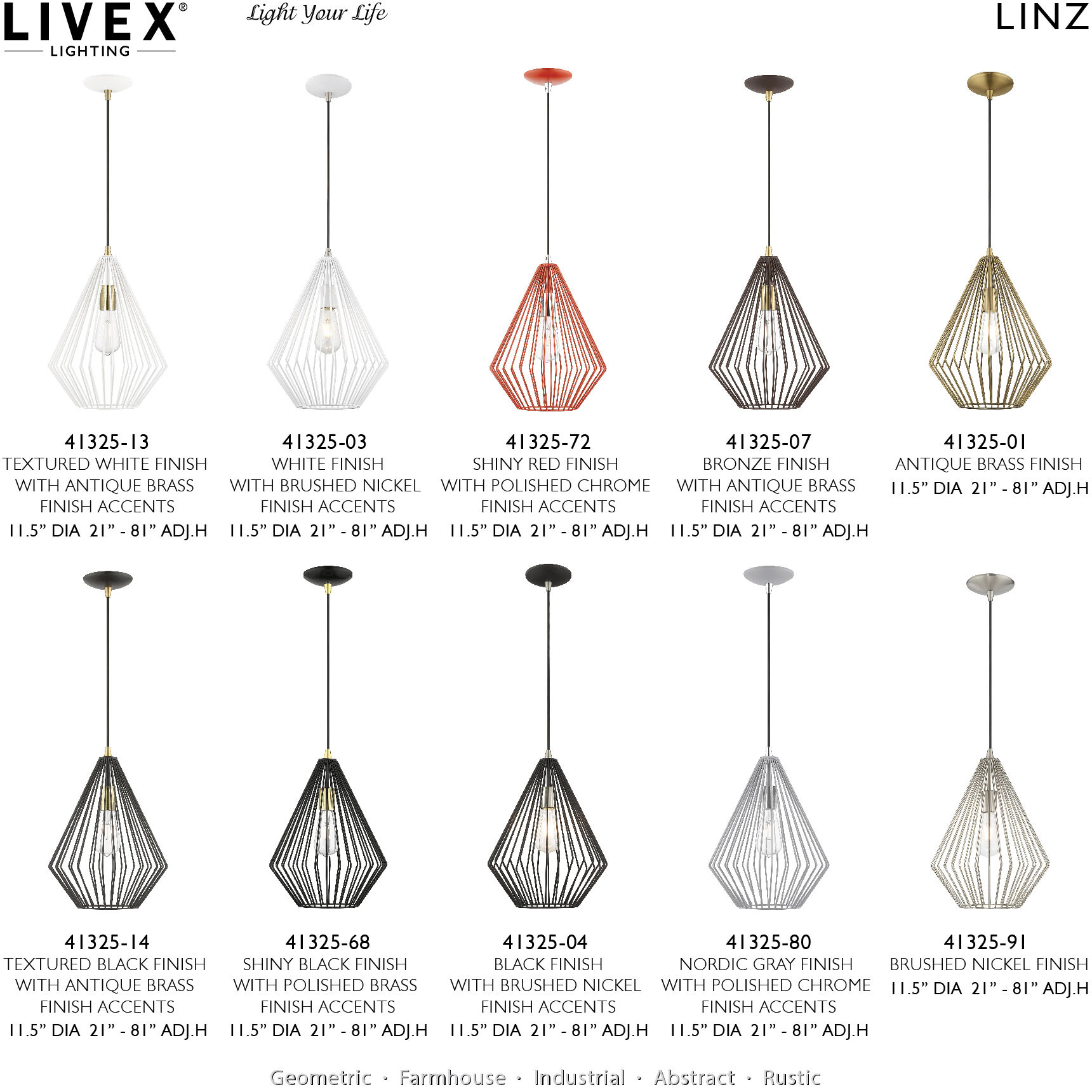 Geometric 1 Light 11.5 inch Black Mini Pendant Ceiling Light