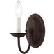 Home Basics 1 Light 4 inch Bronze Wall Sconce Wall Light