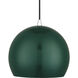Piedmont 1 Light 10 inch Shiny Hunter Green with Polished Chrome Accents Pendant Ceiling Light