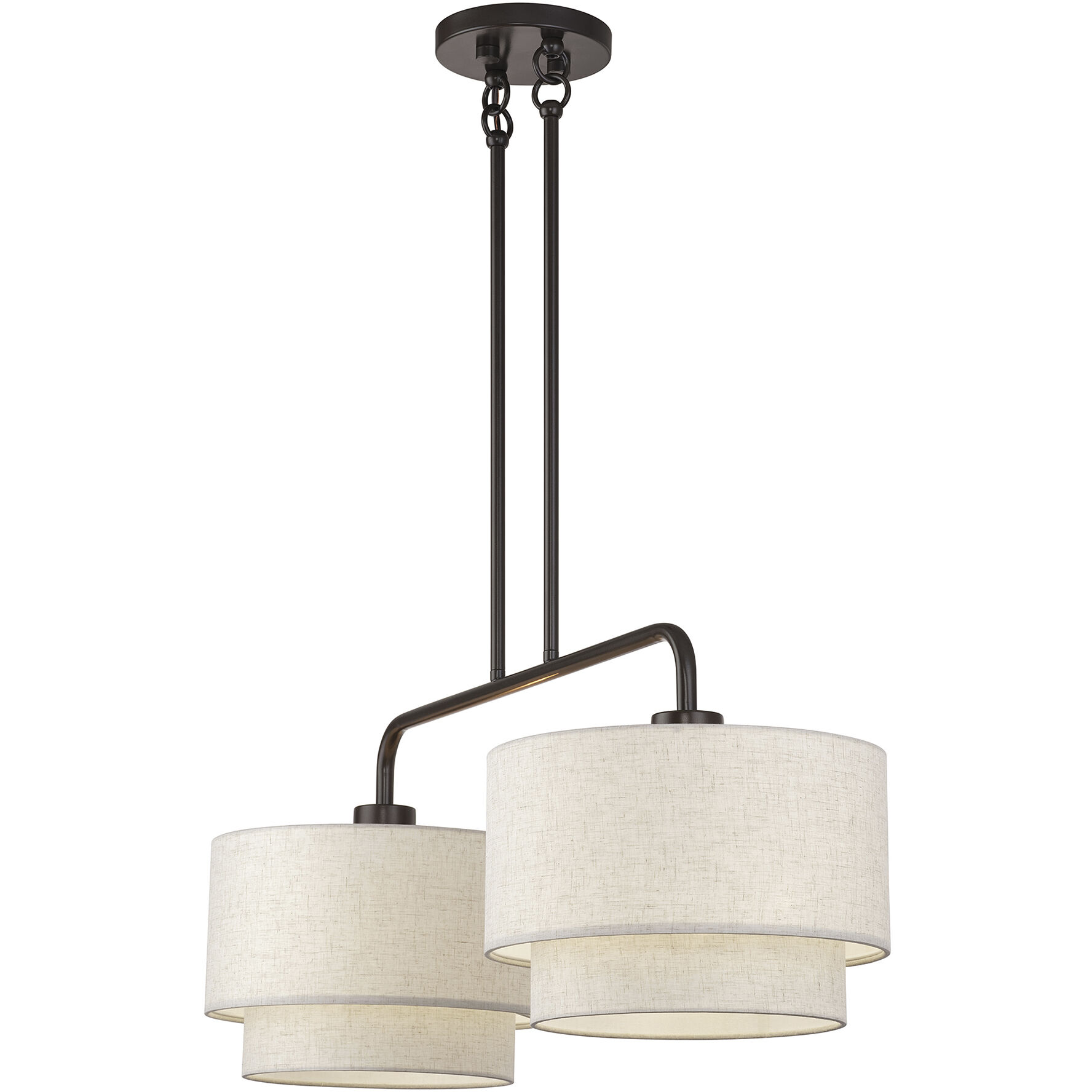 Manorwood 2 Light 34 inch English Bronze Linear Chandelier Ceiling Light, Large