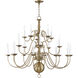 Williamsburgh 20 Light 36 inch Antique Brass Foyer Chandelier Ceiling Light
