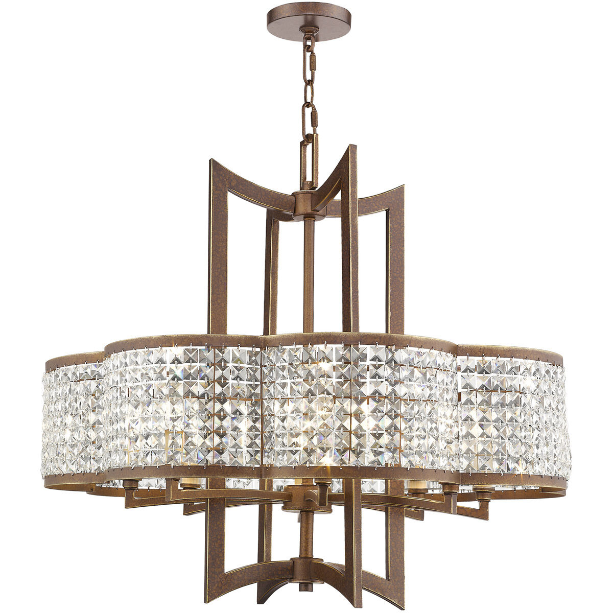 Grammercy 8 Light 30 inch Hand Painted Palacial Bronze Chandelier Ceiling Light