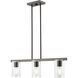 Clarion 3 Light 30 inch Black Chrome Linear Chandelier Ceiling Light