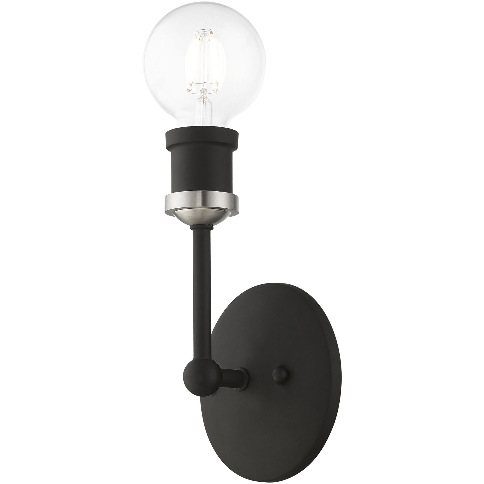 Lansdale 1 Light 5 inch Black with Brushed Nickel Accents Vanity Sconce Wall Light