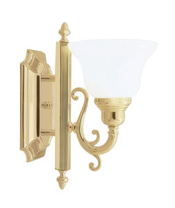 French Regency 1 Light 6 inch Polished Brass Bath Vanity Wall Light