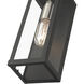 Gaffney 1 Light 11 inch Black with Brushed Nickel Finish Accents Outdoor Wall Lantern in Black with Brushed Nickel Accent, Medium