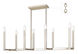 Alpine 8 Light 37 inch Polished Nickel Linear Chandelier Ceiling Light