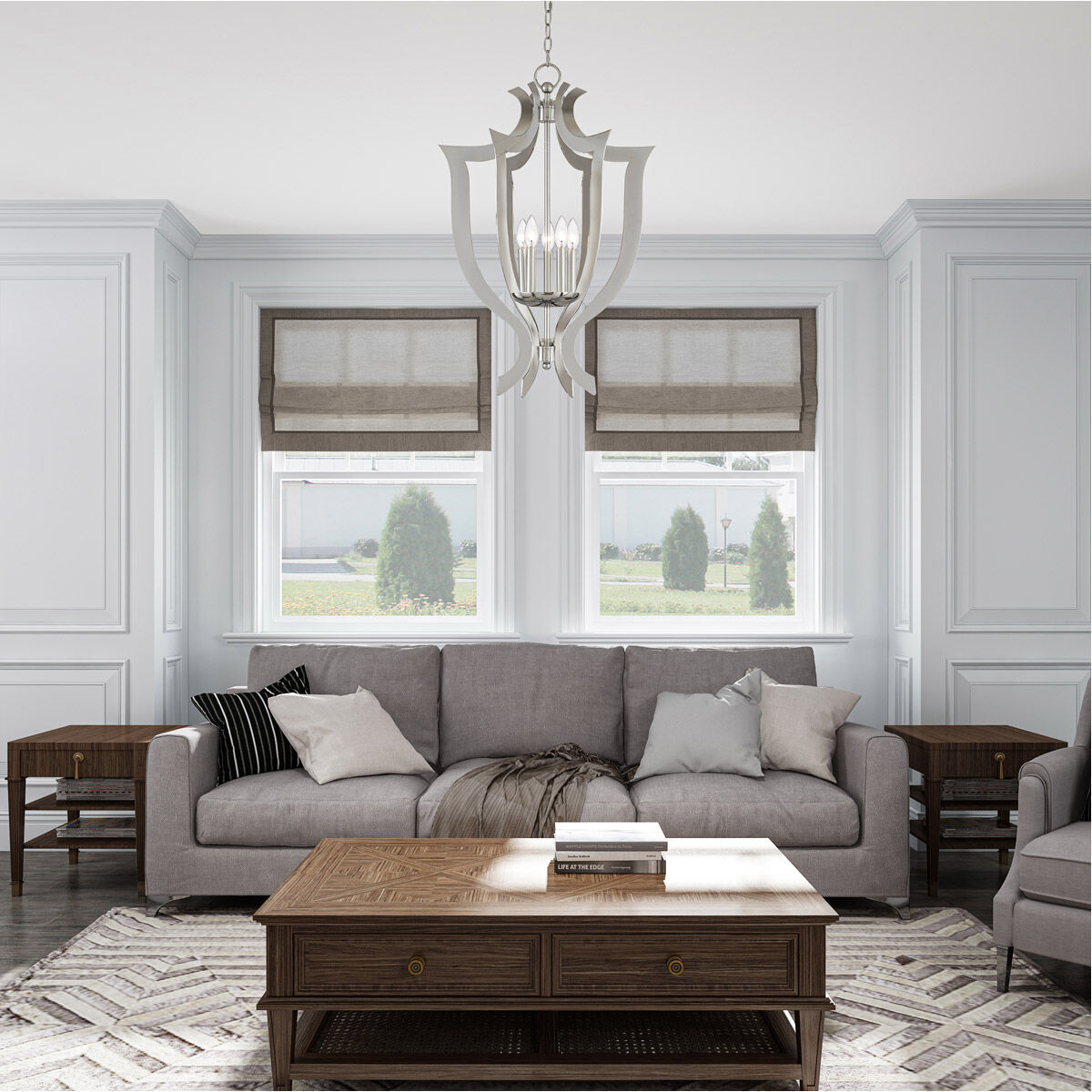 Aldrich 5 Light 21 inch Polished Chrome Lantern Chandelier Ceiling Light