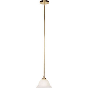 North Port 1 Light 8 inch Polished Brass Mini Pendant Ceiling Light in White Alabaster