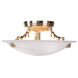 Oasis 3 Light 12 inch Polished Brass Semi-Flush Mount Ceiling Light