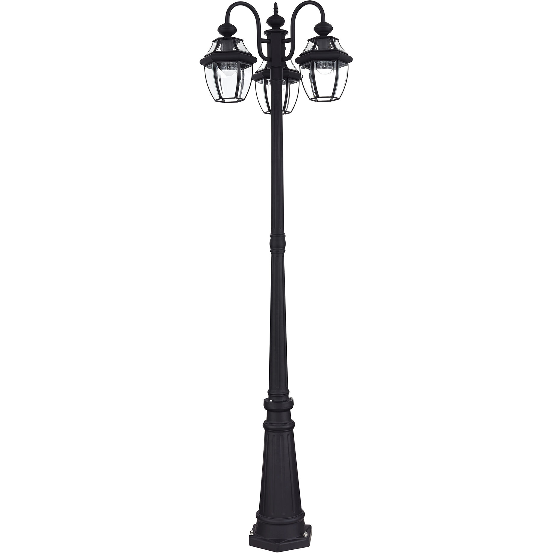 Monterey 3 Light 80.13 inch Black Outdoor 3 Head Post Light