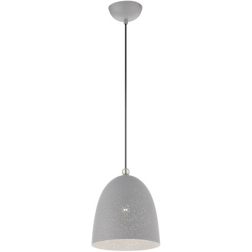 Arlington 1 Light 10 inch Nordic Gray with Brushed Nickel Accents Pendant Ceiling Light