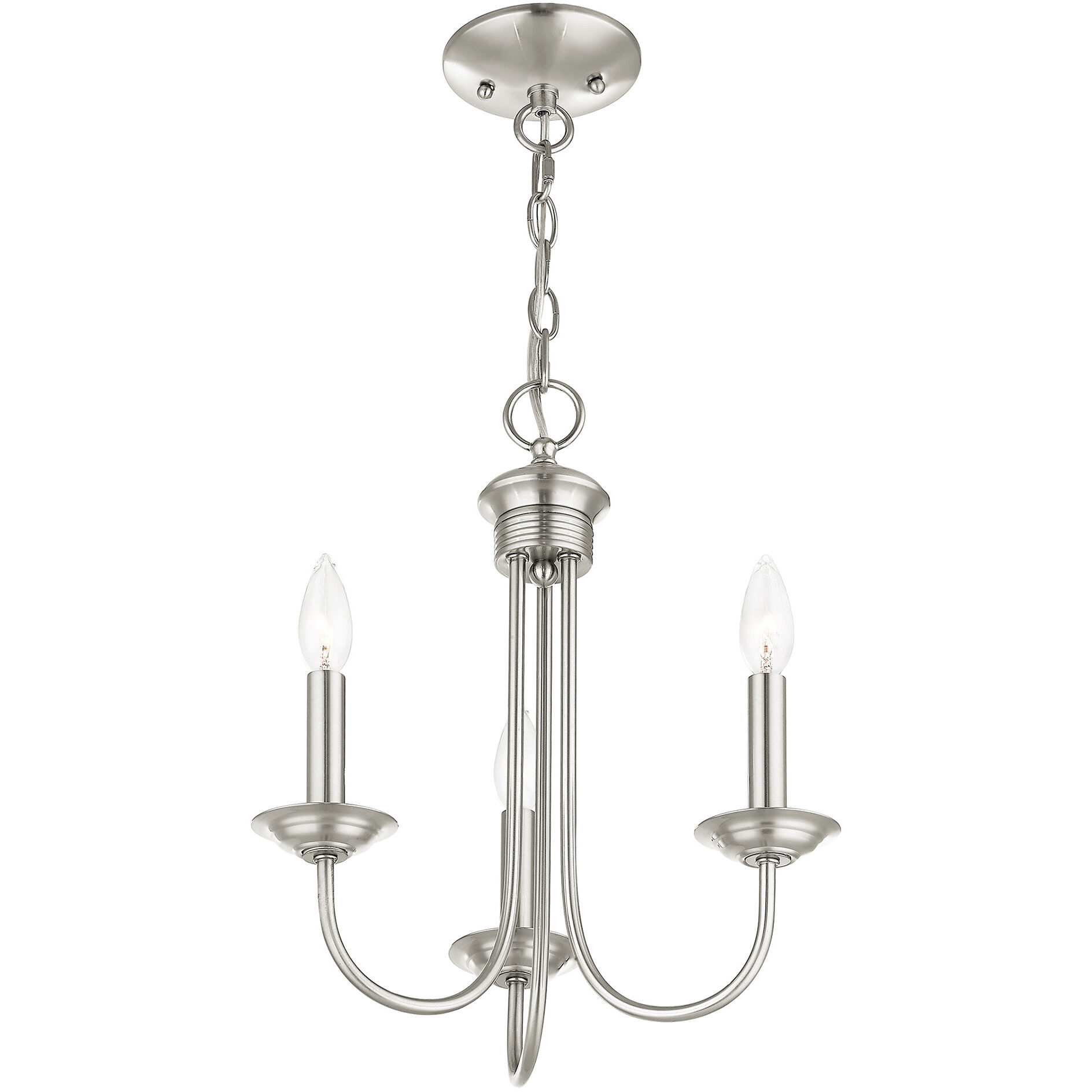 Estate 3 Light 14 inch Brushed Nickel Mini Chandelier Ceiling Light
