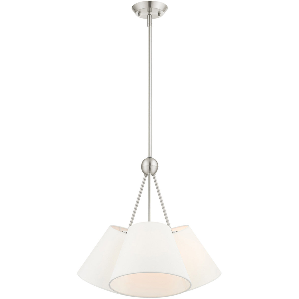 Prato 3 Light 21 inch Brushed Nickel Chandelier Ceiling Light