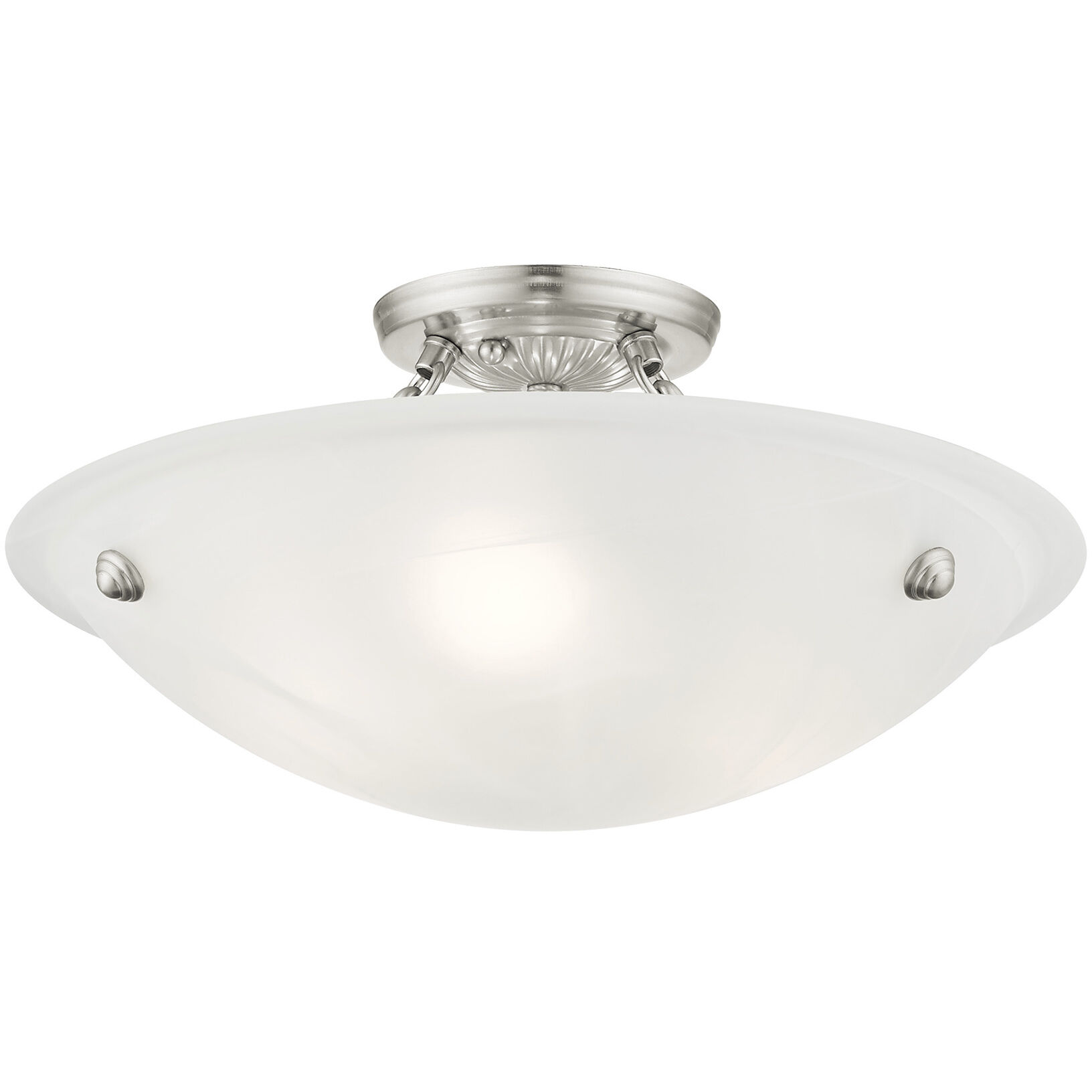 Oasis 3 Light 16 inch Brushed Nickel Semi-Flush Mount Ceiling Light