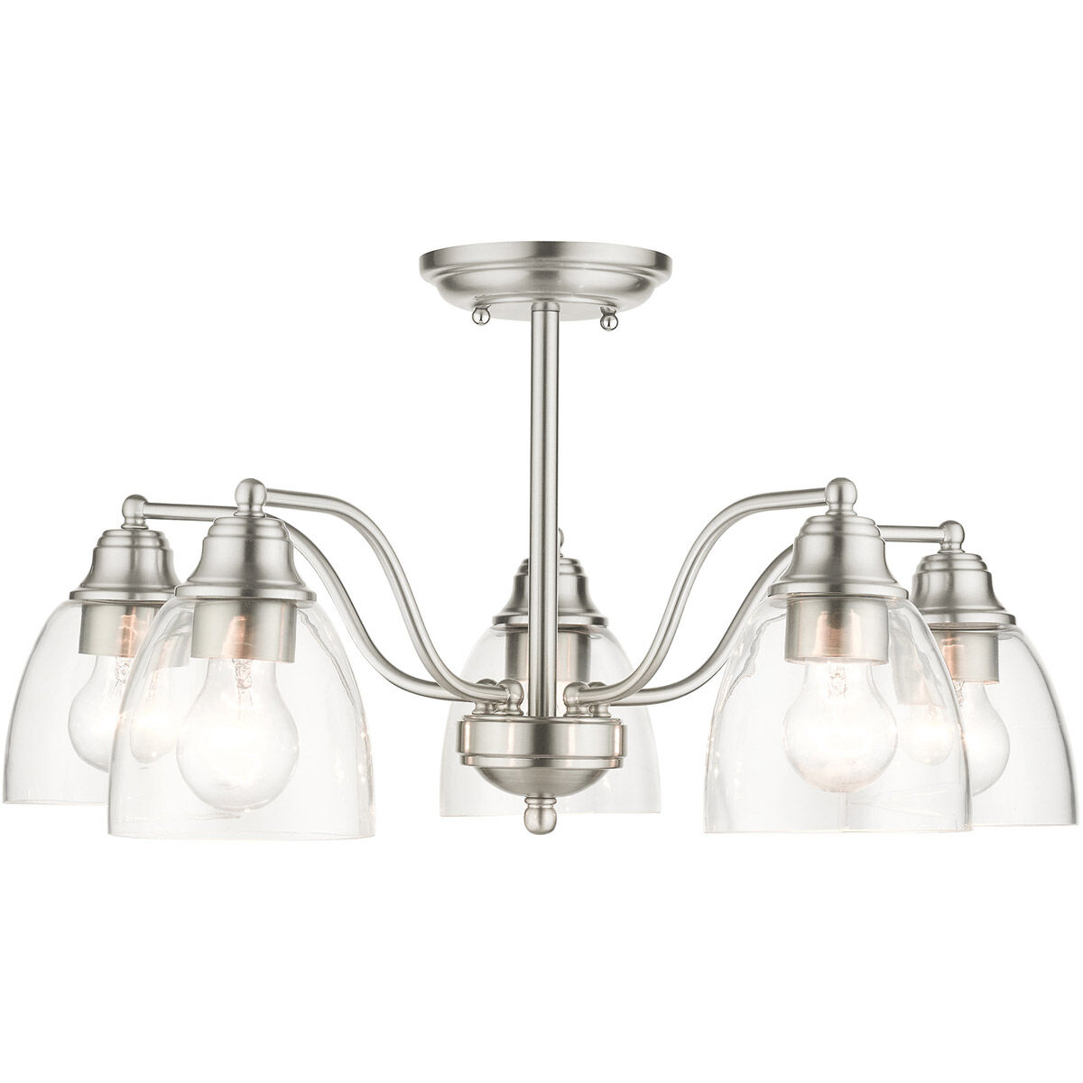 Montgomery 5 Light 24 inch Brushed Nickel Chandelier Ceiling Light