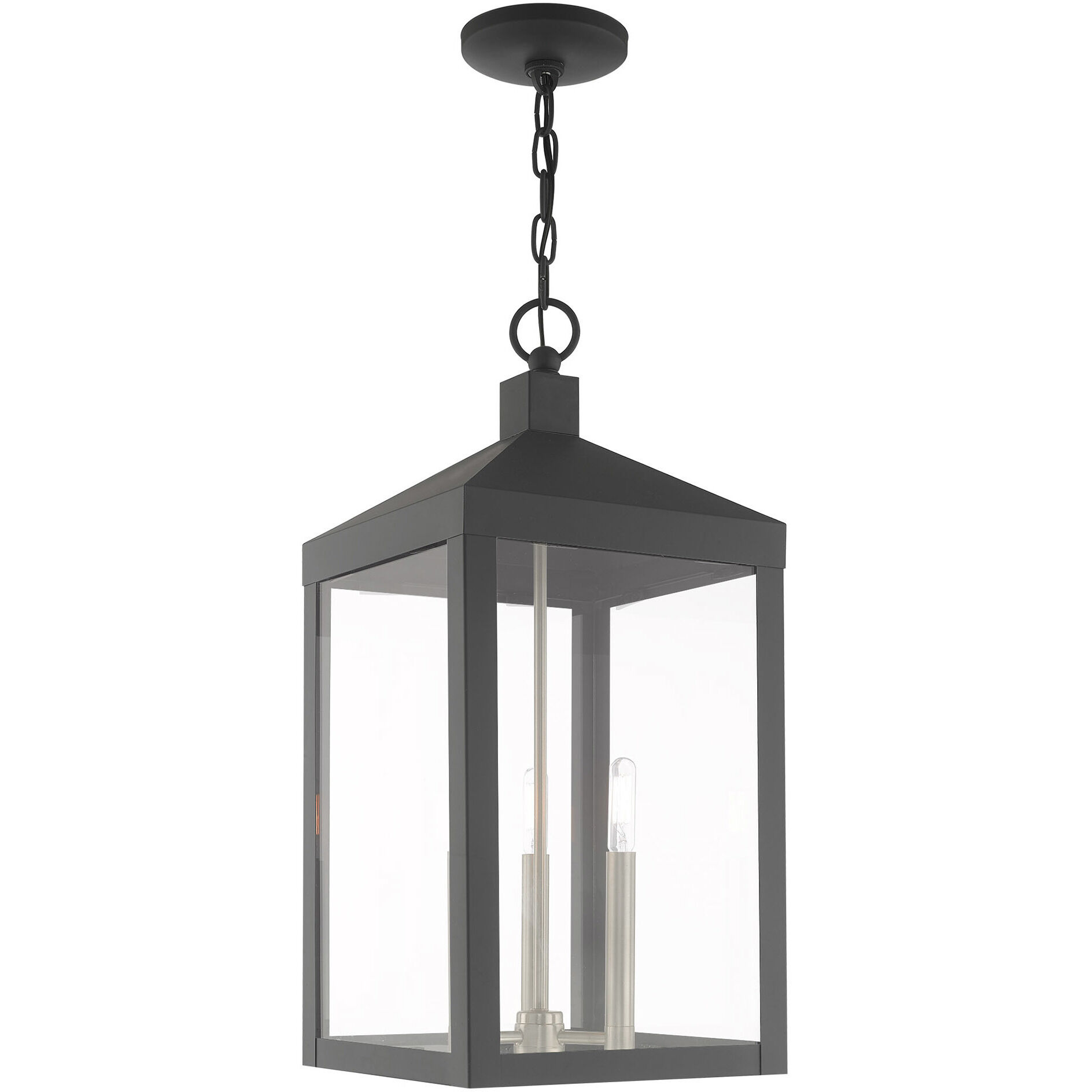 Nyack 3 Light 11 inch Scandinavian Gray Outdoor Pendant Lantern