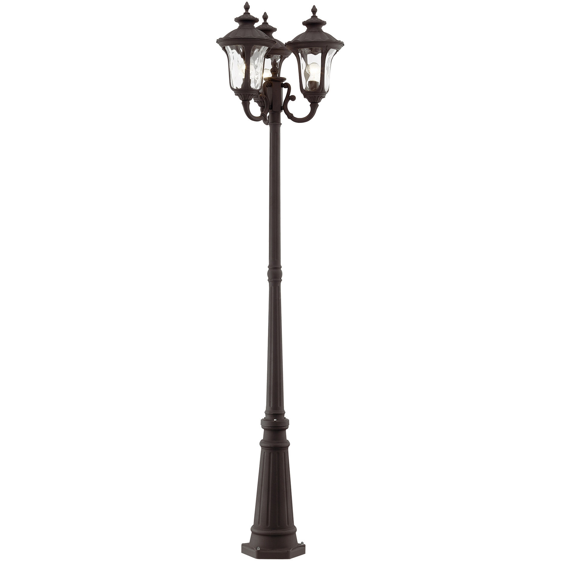Oxford 3 Light 87 inch Bronze Outdoor 3 Head Post
