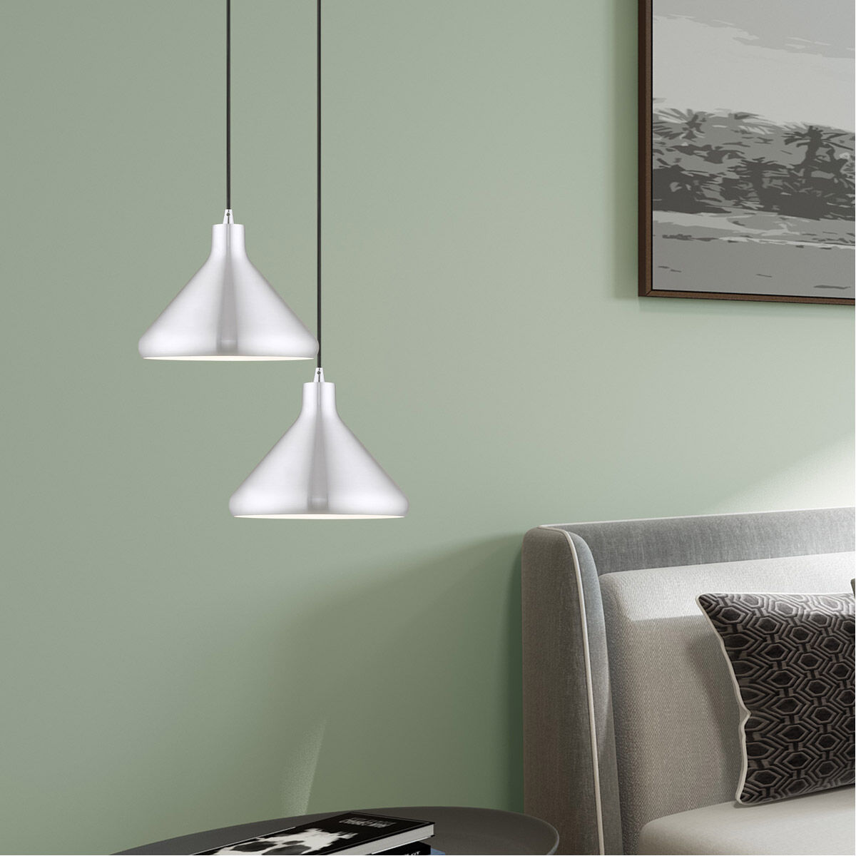 Allison 1 Light 10.5 inch Brushed Aluminum Mini Pendant Ceiling Light