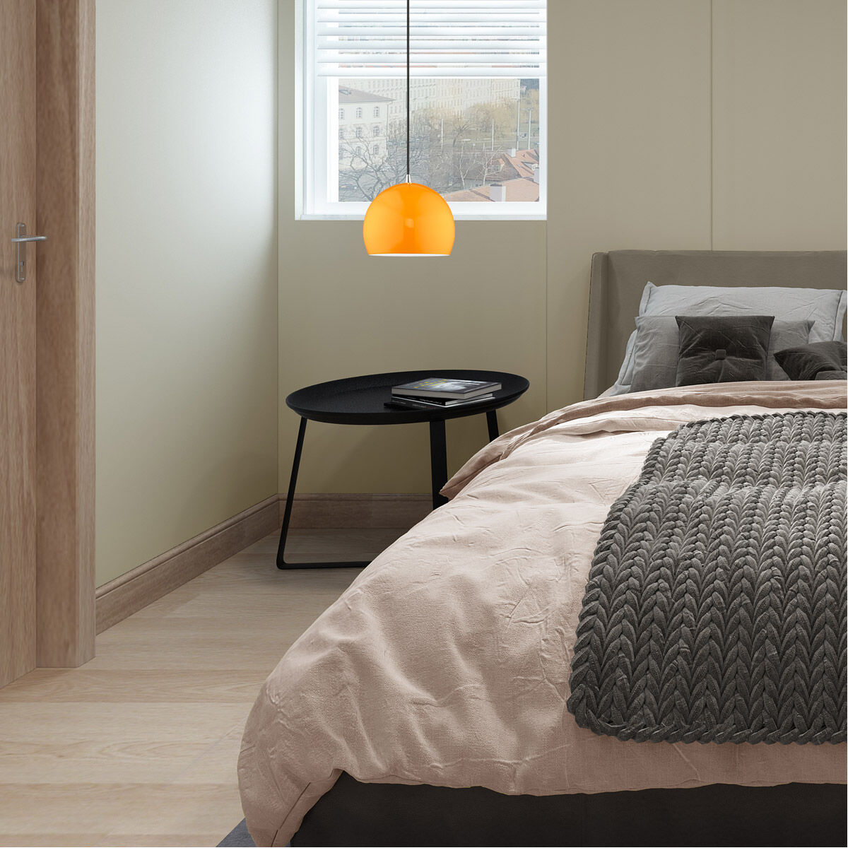 Allison 1 Light 10 inch Shiny Orange Mini Pendant Ceiling Light