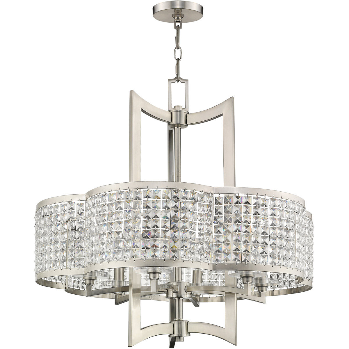 Grammercy 6 Light 26 inch Brushed Nickel Chandelier Ceiling Light