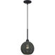Deluna 1 Light 8 inch Black Pendant Ceiling Light, Mini Globe