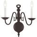 Williamsburgh 2 Light 13 inch Bronze Wall Sconce Wall Light