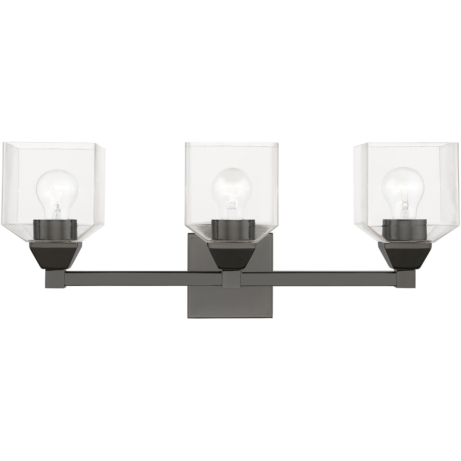 Aragon 3 Light 23 inch Black Chrome Vanity Sconce Wall Light