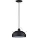 Domma 1 Light 10 inch Black with Brushed Nickel Accents Pendant Ceiling Light