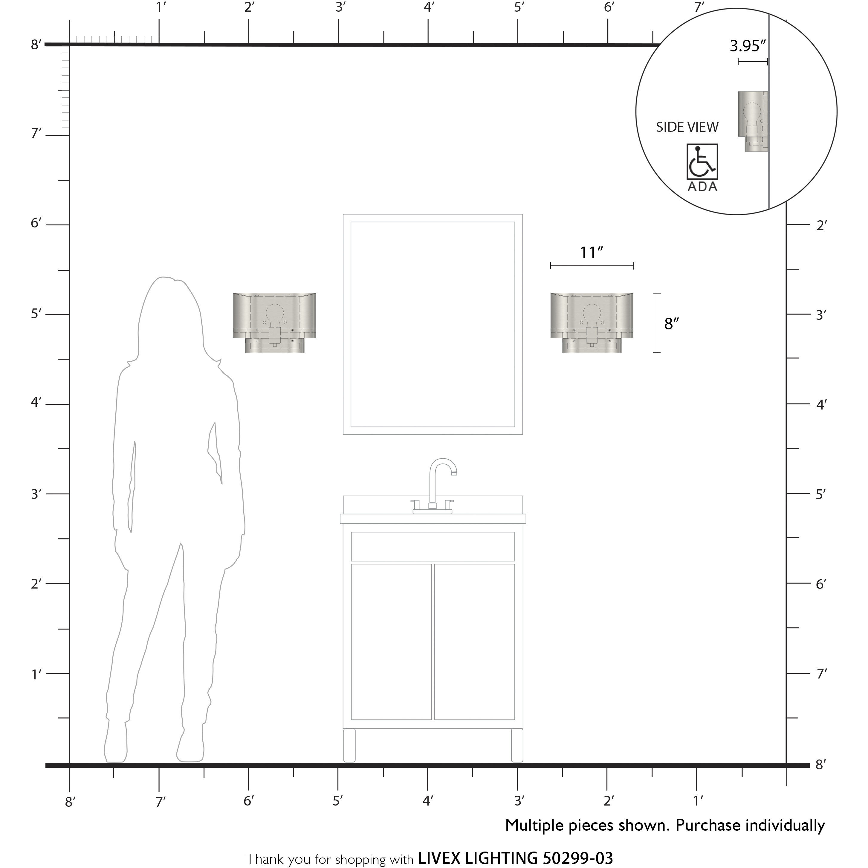 Springview 1 Light 11 inch White ADA Wall Sconce Wall Light