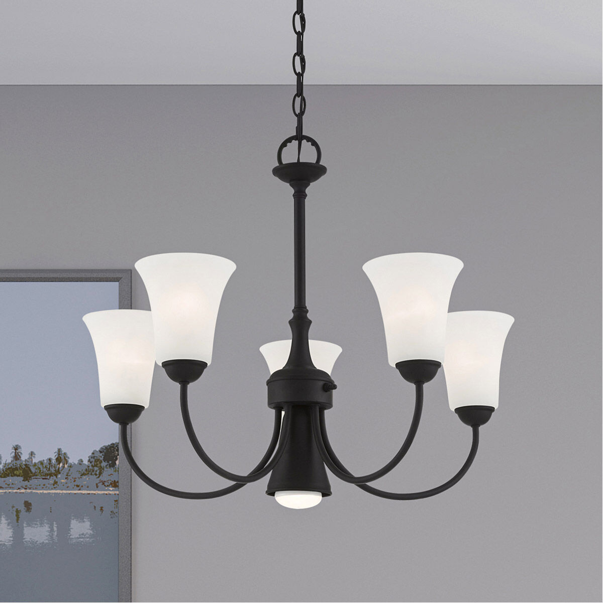 Ridgedale 6 Light 26 inch Black Chandelier Ceiling Light
