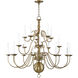 Williamsburgh 20 Light 36 inch Antique Brass Foyer Chandelier Ceiling Light