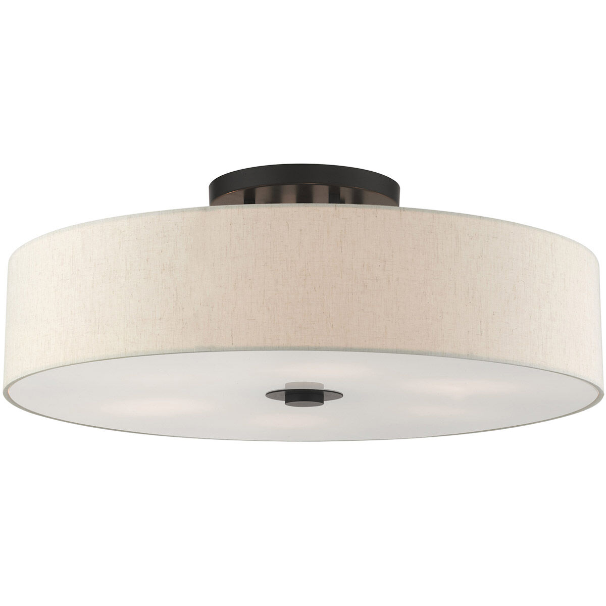 Meridian 6 Light 30 inch English Bronze Semi Flush Ceiling Light