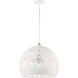 Chantily 3 Light 20 inch White with Brushed Nickel Accents Pendant Ceiling Light