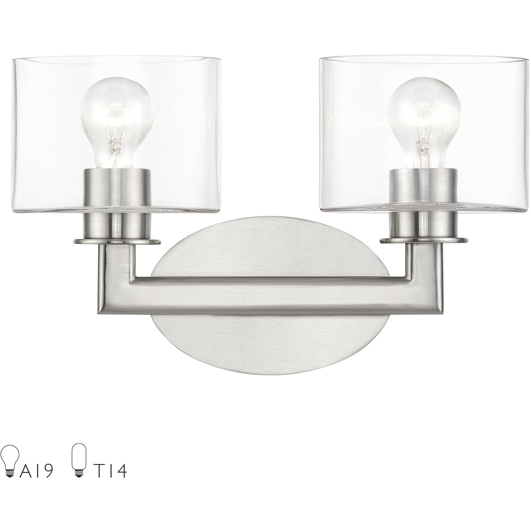 Bernardino 2 Light 16 inch Brushed Nickel Vanity Wall Sconce Wall Light