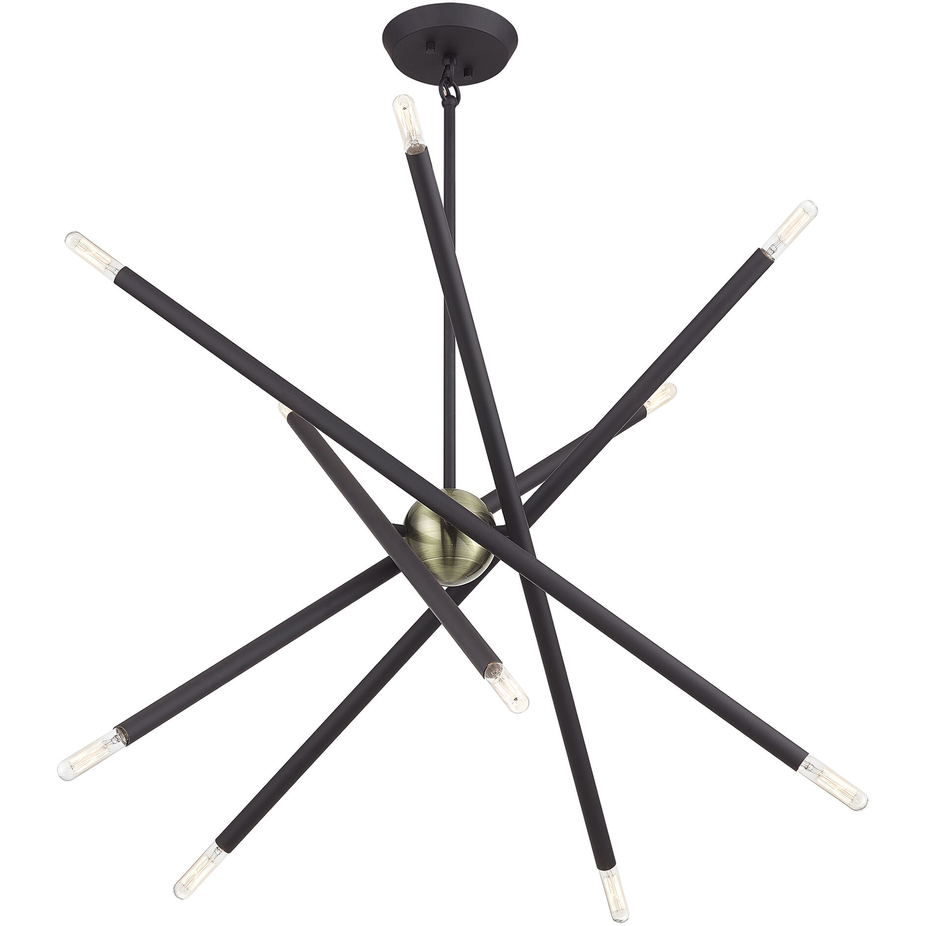 Soho 10 Light 28 inch Bronze with Antique Brass Accents Chandelier Ceiling Light