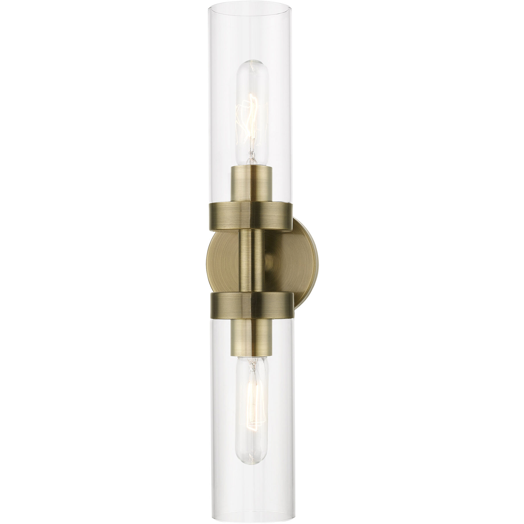 Ludlow 2 Light 4.25 inch Antique Brass Vanity Sconce Wall Light