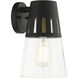 Covington 1 Light 7 inch Black with Soft Gold Finish Accents Outdoor Medium Wall Lantern Wall Light, Medium