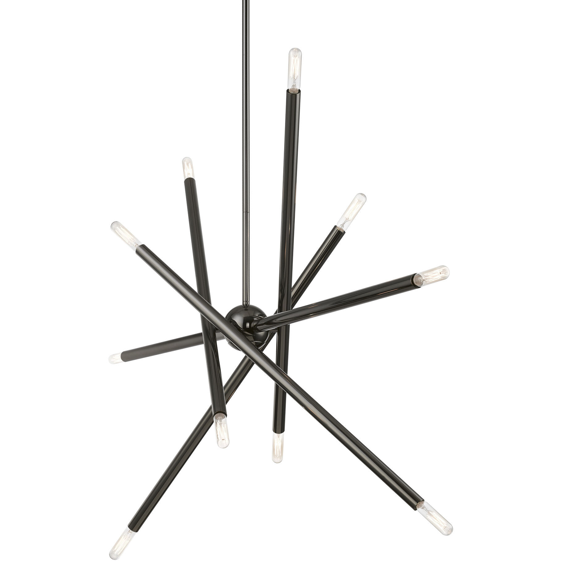 Soho Linear Chandelier Ceiling Light in Black Chrome